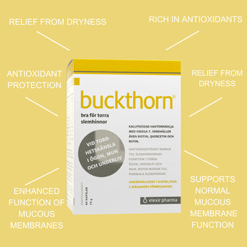 Elexir Pharma Buckthorn sea-buckthorn oil 60 capsules used as a label-reading example
