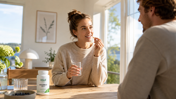 Person using and discussing Elexir Pharma vitamin D products available through iwell.shop