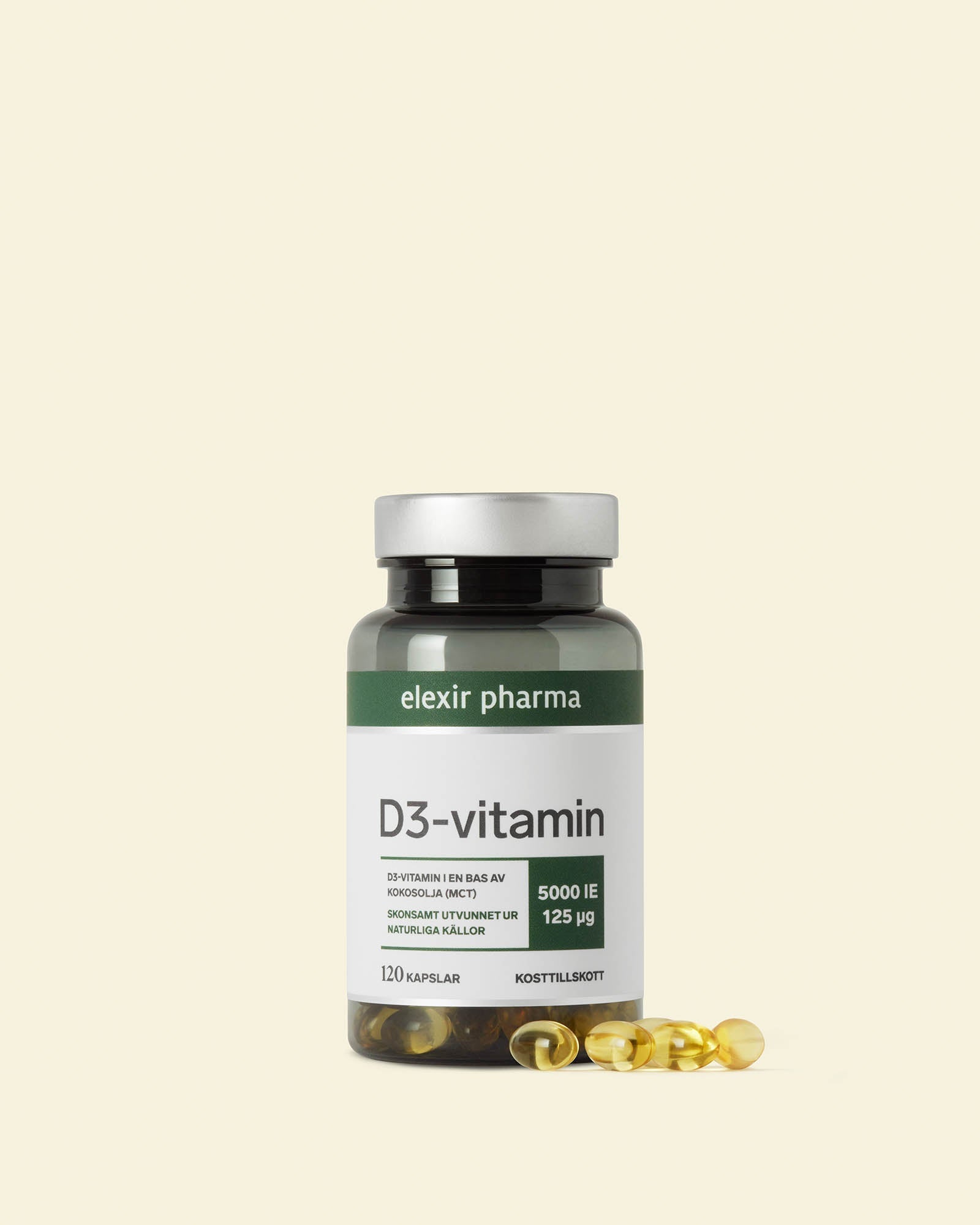 Elexir Vitamin D3 5000 IU 120 Capsules side image