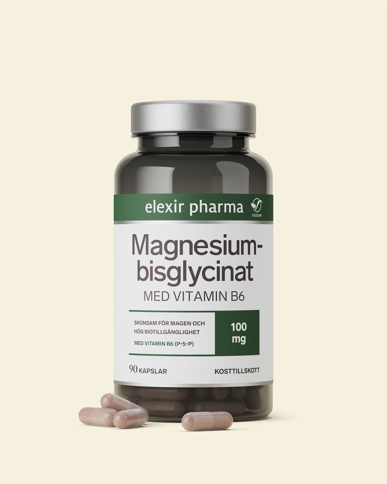 Elexir Magnesium Bisglycinate 90 Capsules side image