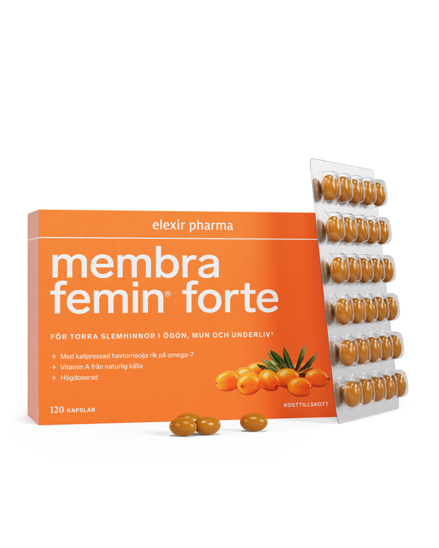 Elexir Pharma Membra Femin Forte 120 capsules new packaging with capsules