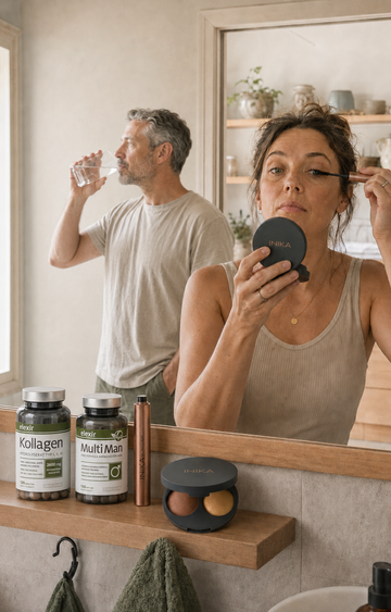 Different European customers using iWell supplements and INIKA makeup