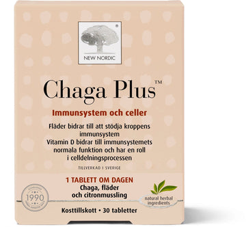 New Nordic Chaga Plus 30 Tablets front package image