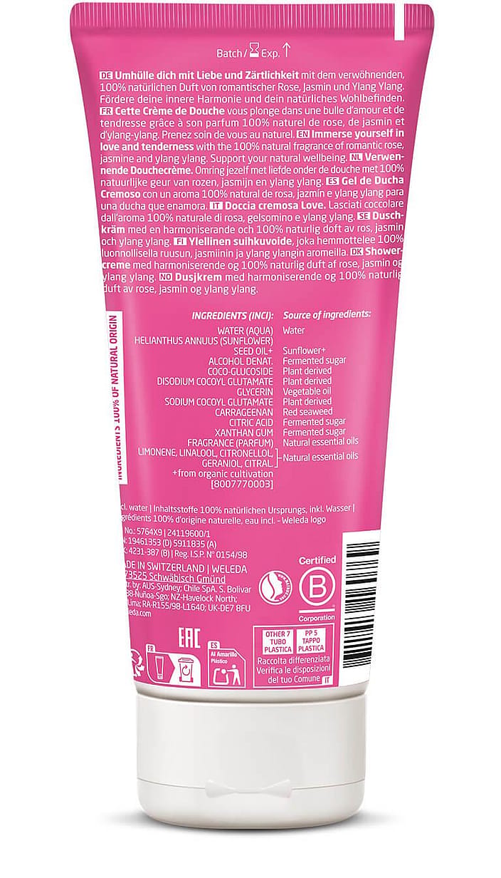 Weleda Love Shower Cream Rose 200 ml back