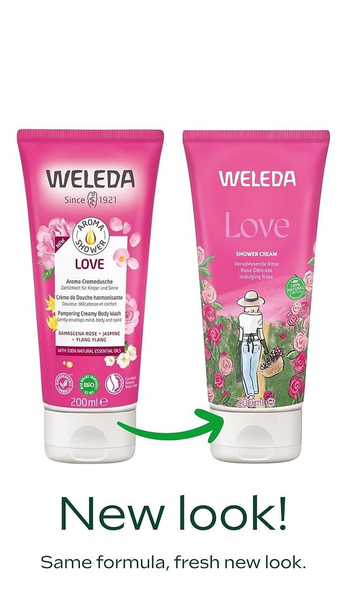 Weleda Love Shower Cream Rose 200 ml new packaging